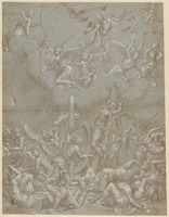 K II 109
<br/>
Christus verschijnt aan Katharina van Alexandrië tijdens haar marteling
<br/>
<em>Giulio Romano (1499-1546) - kopie naar</em>